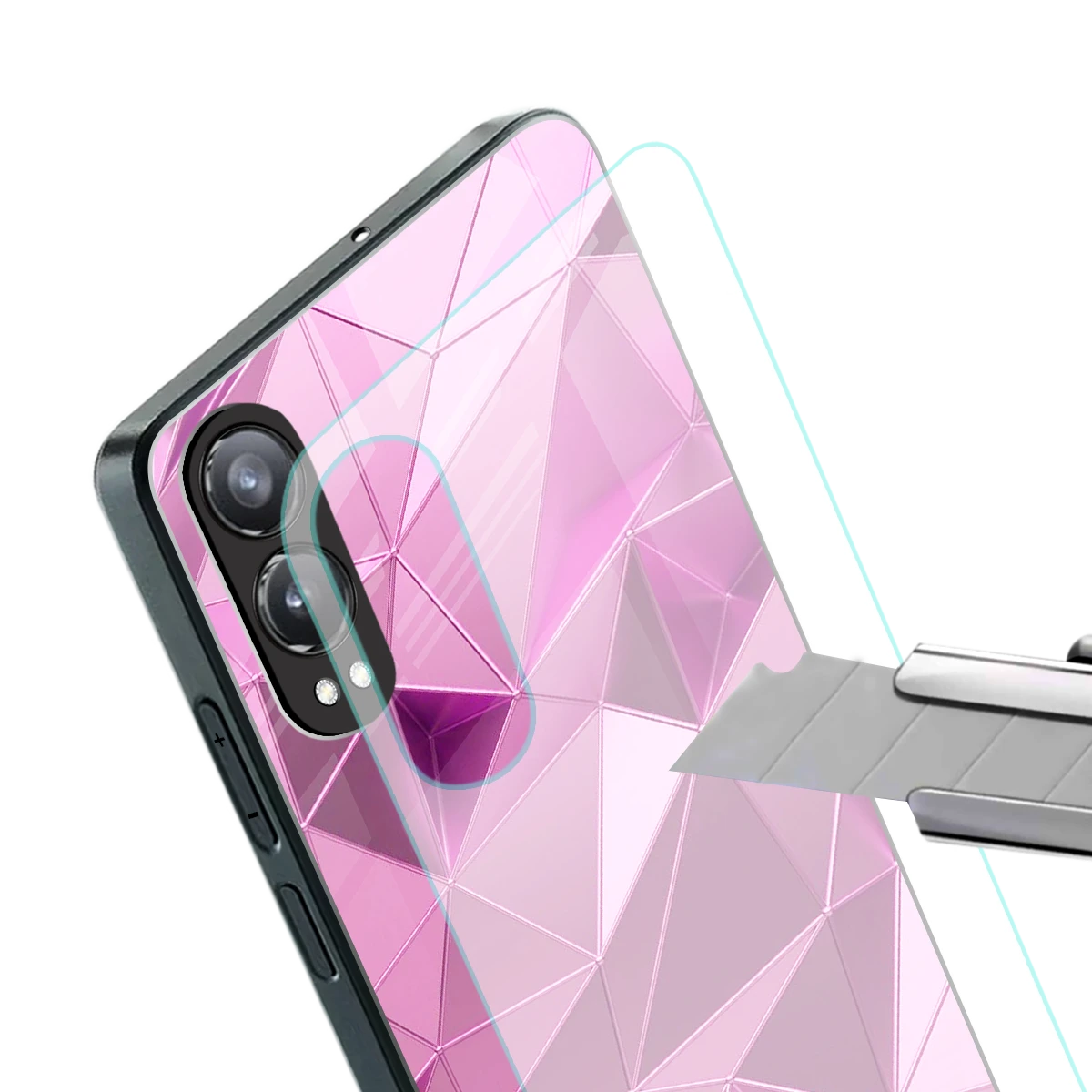 Blush Mosaic stylish phone case for oneplus nord ce 4 lite | glossy glass and slim fit