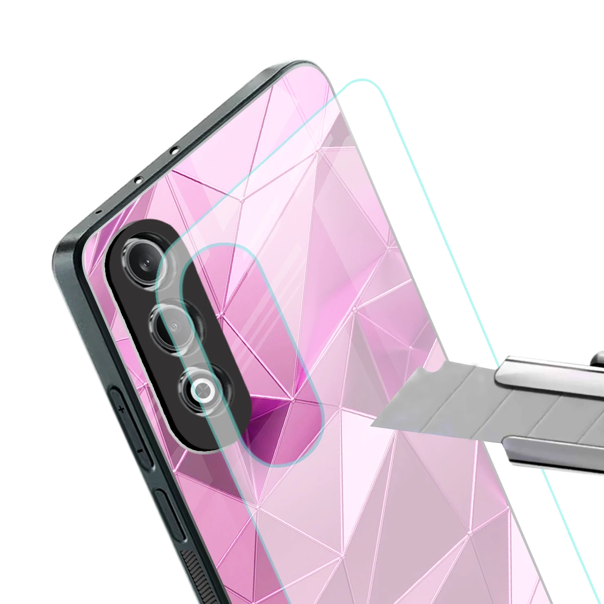 Blush Mosaic stylish phone case for oneplus nord ce 4 | glossy glass and slim fit