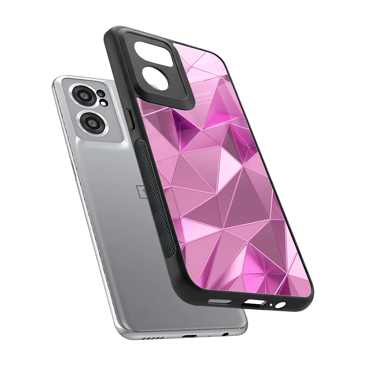 Blush Mosaic sleek oneplus nord ce 2 cover with tempered glass back and TPU edges