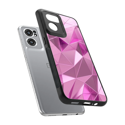 Blush Mosaic sleek oneplus nord ce 2 cover with tempered glass back and TPU edges