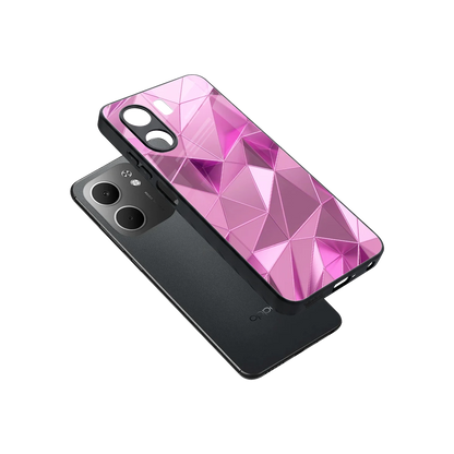 Blush Mosaic sleek oppo a5x 5g cover with tempered glass back and TPU edges
