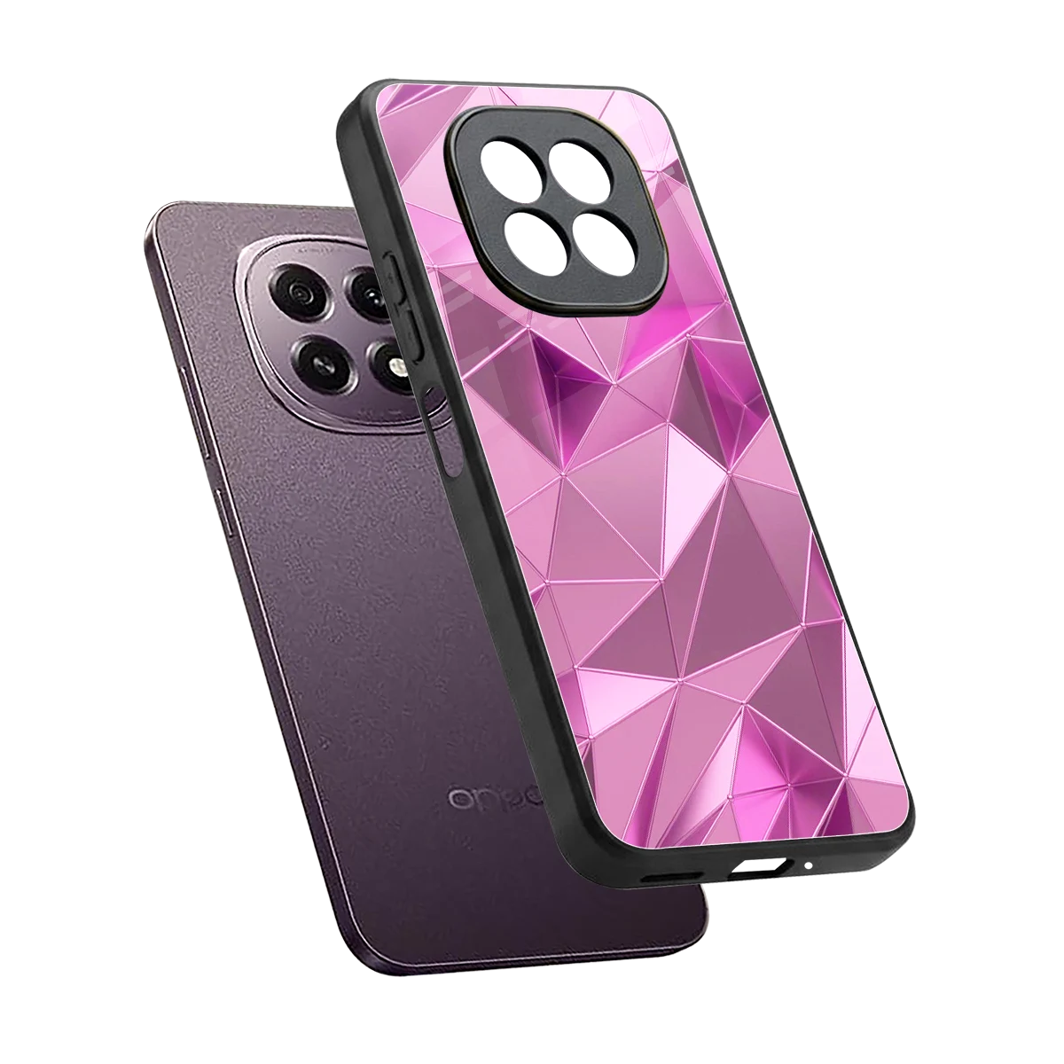 Blush Mosaic sleek oppo f29 5g cover with tempered glass back and TPU edges