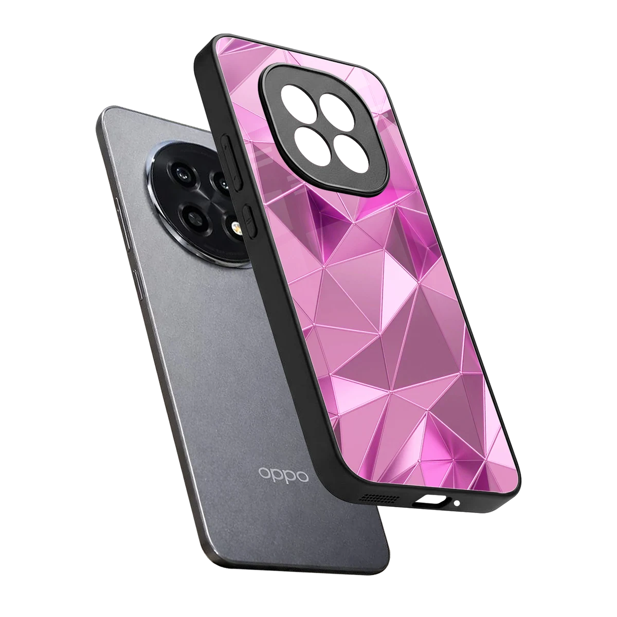 Blush Mosaic sleek oppo f29 pro 5g cover with tempered glass back and TPU edges