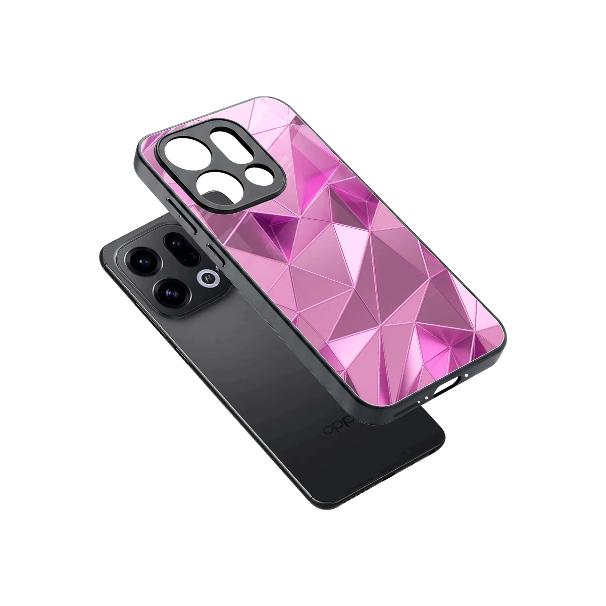 Blush Mosaic sleek oppo find x9 cover with tempered glass back and TPU edges
