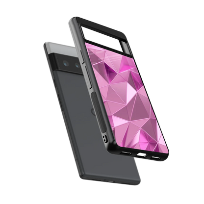 Blush Mosaic sleek google pixel 6 pro cover with tempered glass back and TPU edges