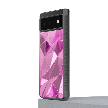 Blush Mosaic stylish phone case for google pixel 6a | glossy glass and slim fit