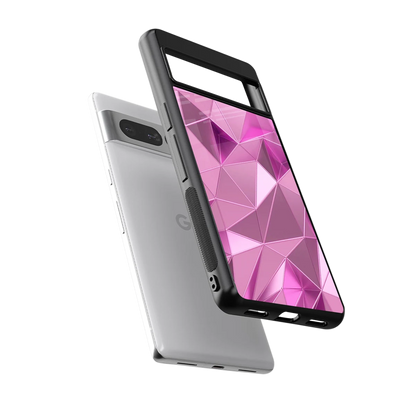 Blush Mosaic sleek google pixel 7 pro cover with tempered glass back and TPU edges