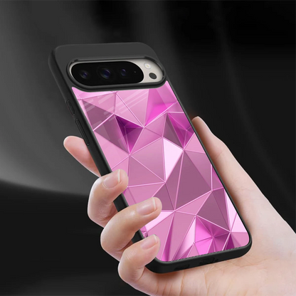 Blush Mosaic sleek google pixel 9 pro xl cover with tempered glass back and TPU edges