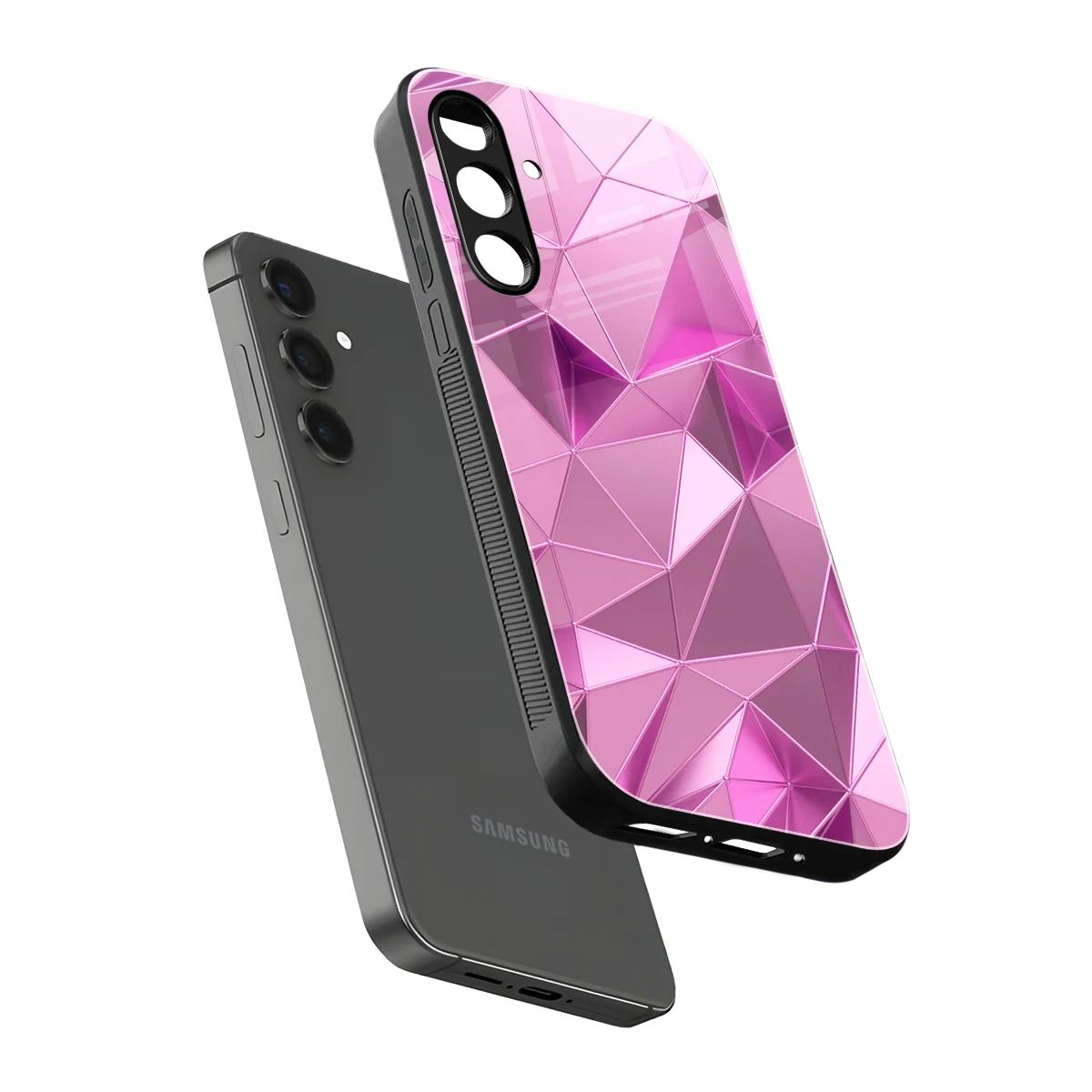 Blush Mosaic sleek samsung galaxy m35 5g cover with tempered glass back and TPU edges