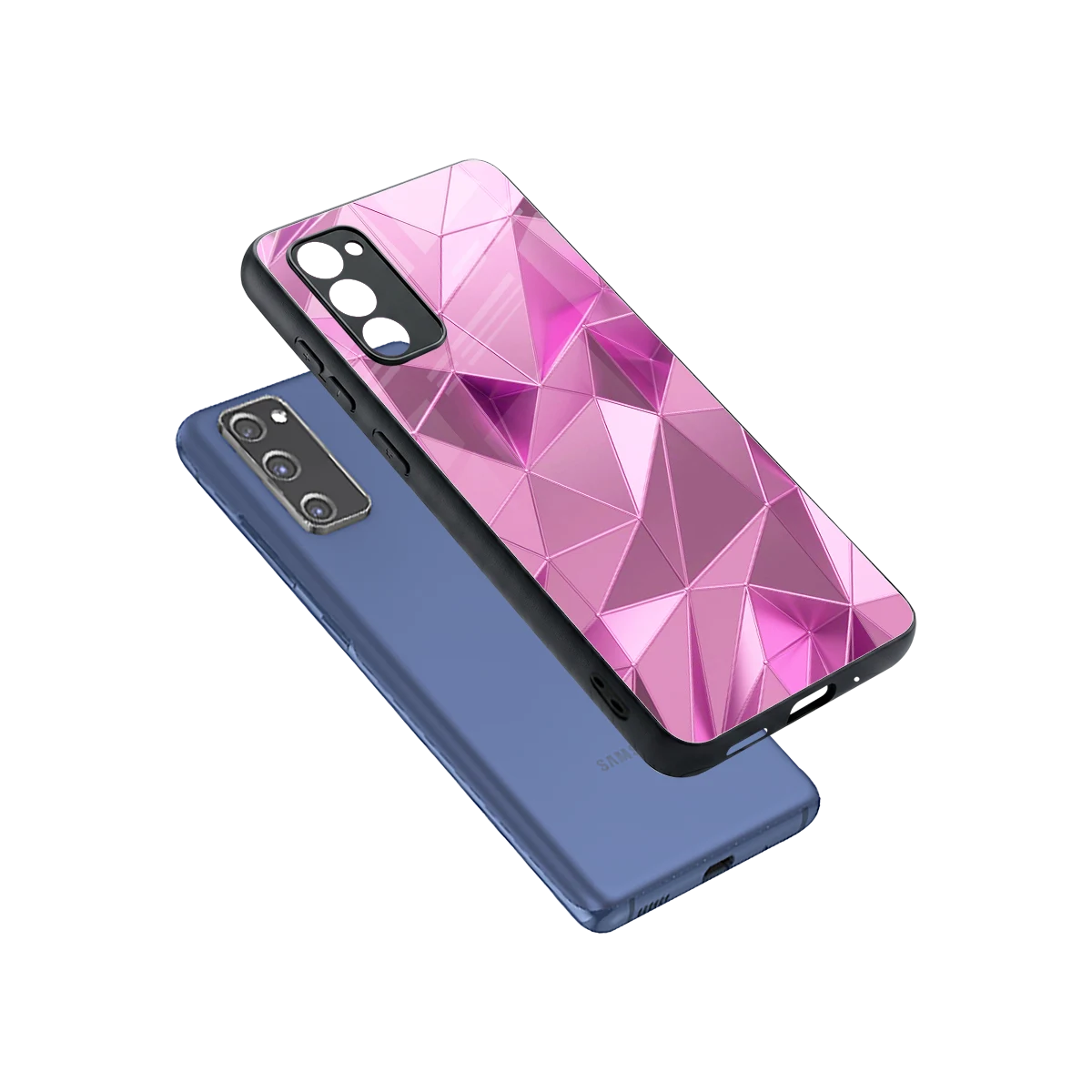 Blush Mosaic sleek samsung galaxy s20 fe cover with tempered glass back and TPU edges