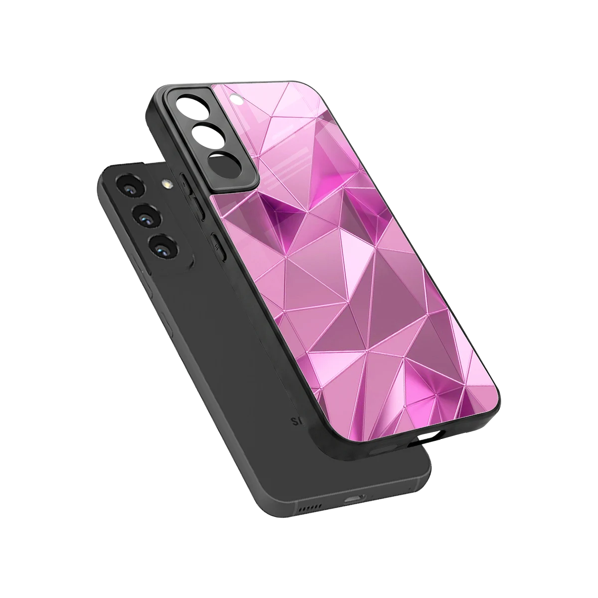 Blush Mosaic sleek samsung galaxy s22 cover with tempered glass back and TPU edges
