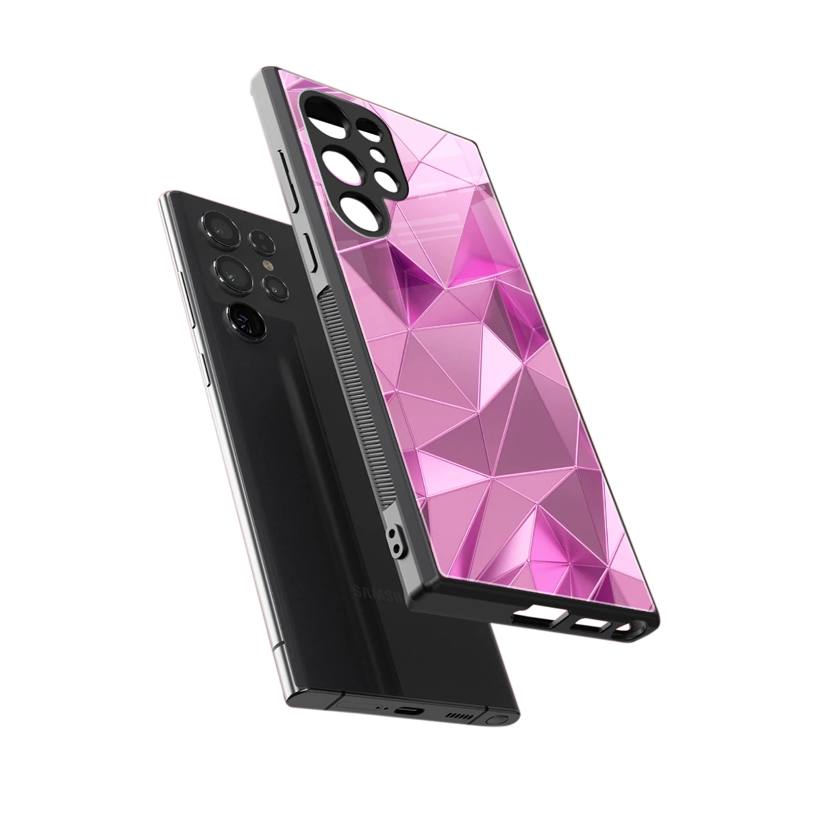 Blush Mosaic sleek samsung galaxy s23 ultra cover with tempered glass back and TPU edges