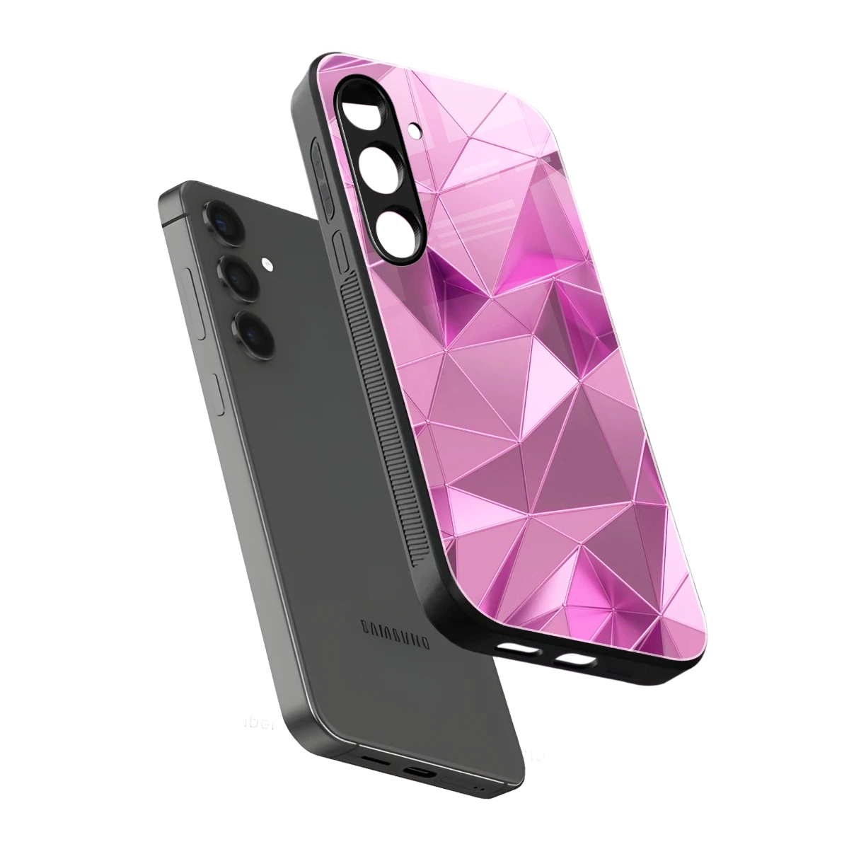 Blush Mosaic sleek samsung galaxy s25 cover with tempered glass back and TPU edges