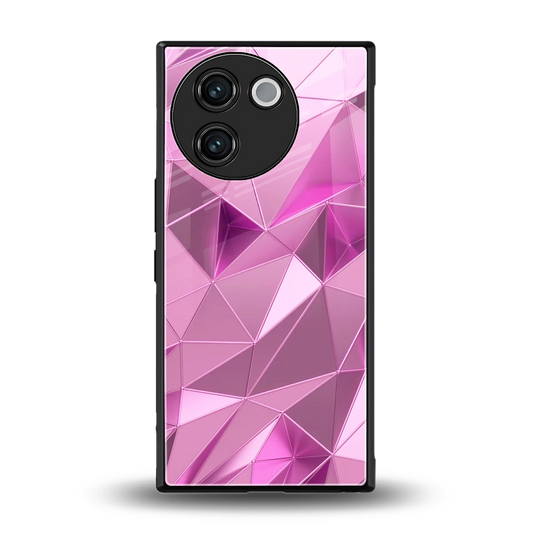 Blush Mosaic back phone cover | glass case for vivo v30e