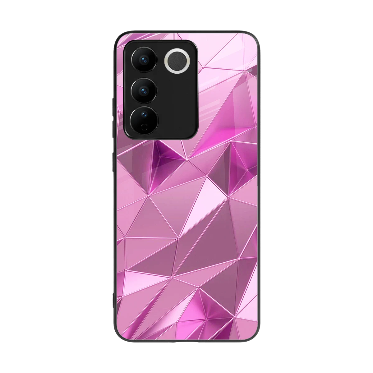 Blush Mosaic back phone cover | glass case for vivo v27 5g