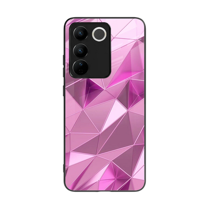 Blush Mosaic back phone cover | glass case for vivo v27 5g