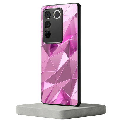 Blush Mosaic vivo v27 5g mobile cover | shockproof glass phone case
