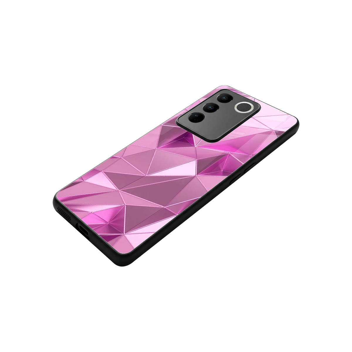 Blush Mosaic stylish phone case for vivo v27 5g | glossy glass and slim fit