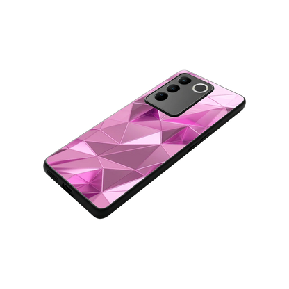 Blush Mosaic stylish phone case for vivo v27 5g | glossy glass and slim fit