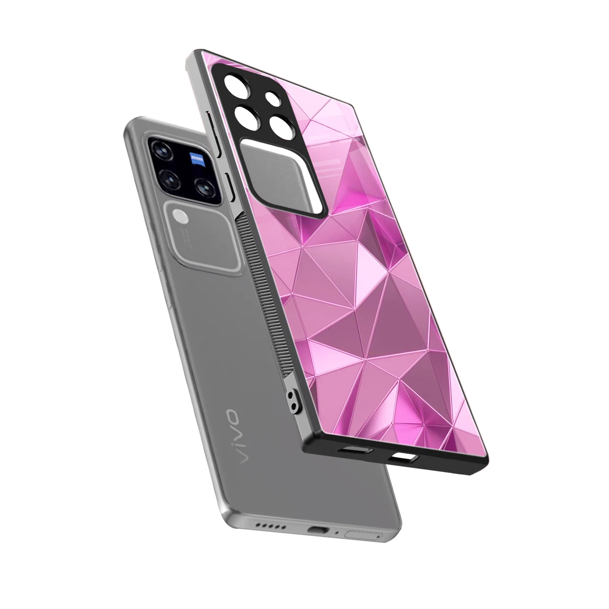 Blush Mosaic sleekvivo v30 pro cover with tempered glass back and TPU edges
