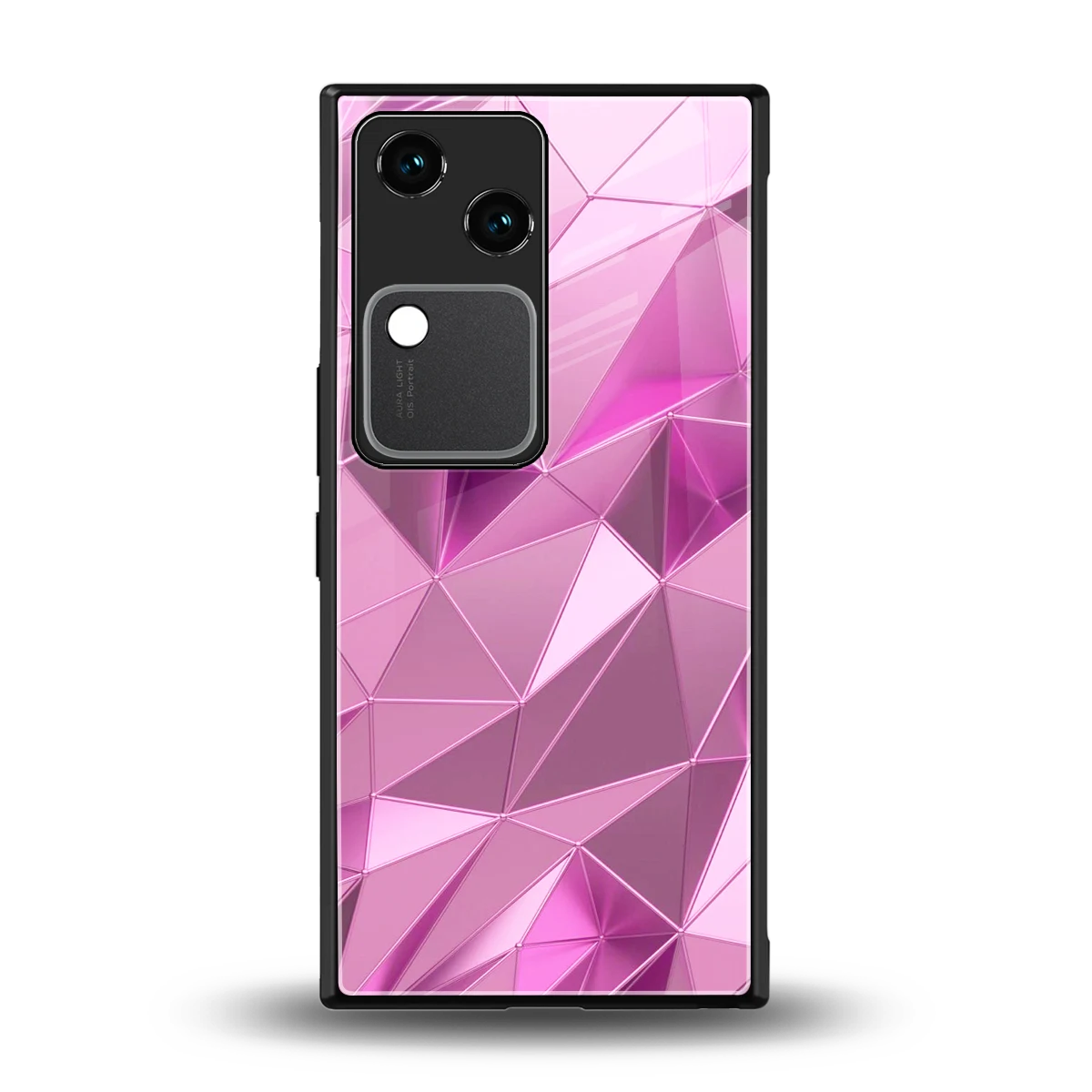 Blush Mosaic back phone cover | glass case for vivo v30