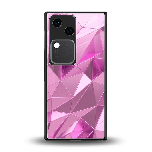 Blush Mosaic back phone cover | glass case for vivo v30