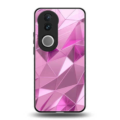 Blush Mosaic back phone cover | glass case for vivo v50