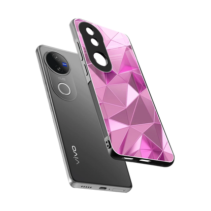 Blush Mosaic sleek vivo v50 cover with tempered glass back and TPU edges