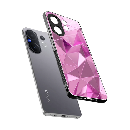 Blush Mosaic sleek vivo v60 cover with tempered glass back and TPU edges