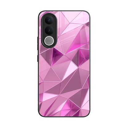 Blush Mosaic back phone cover | glass case for vivo v70 fe