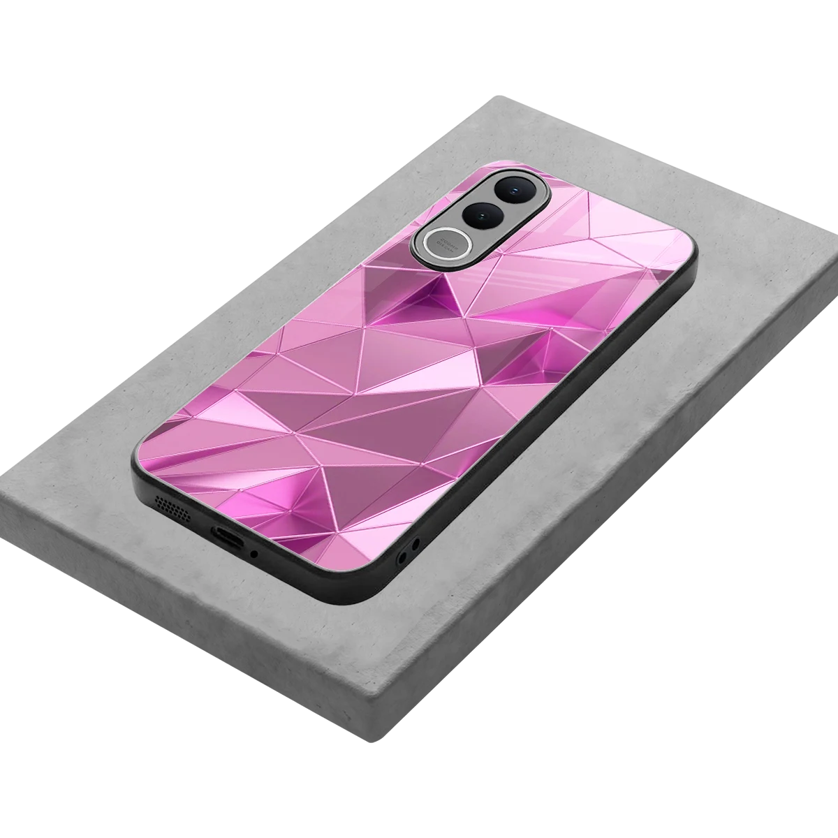 Blush Mosaic stylish phone case for vivo v70 fe | glossy glass and slim fit