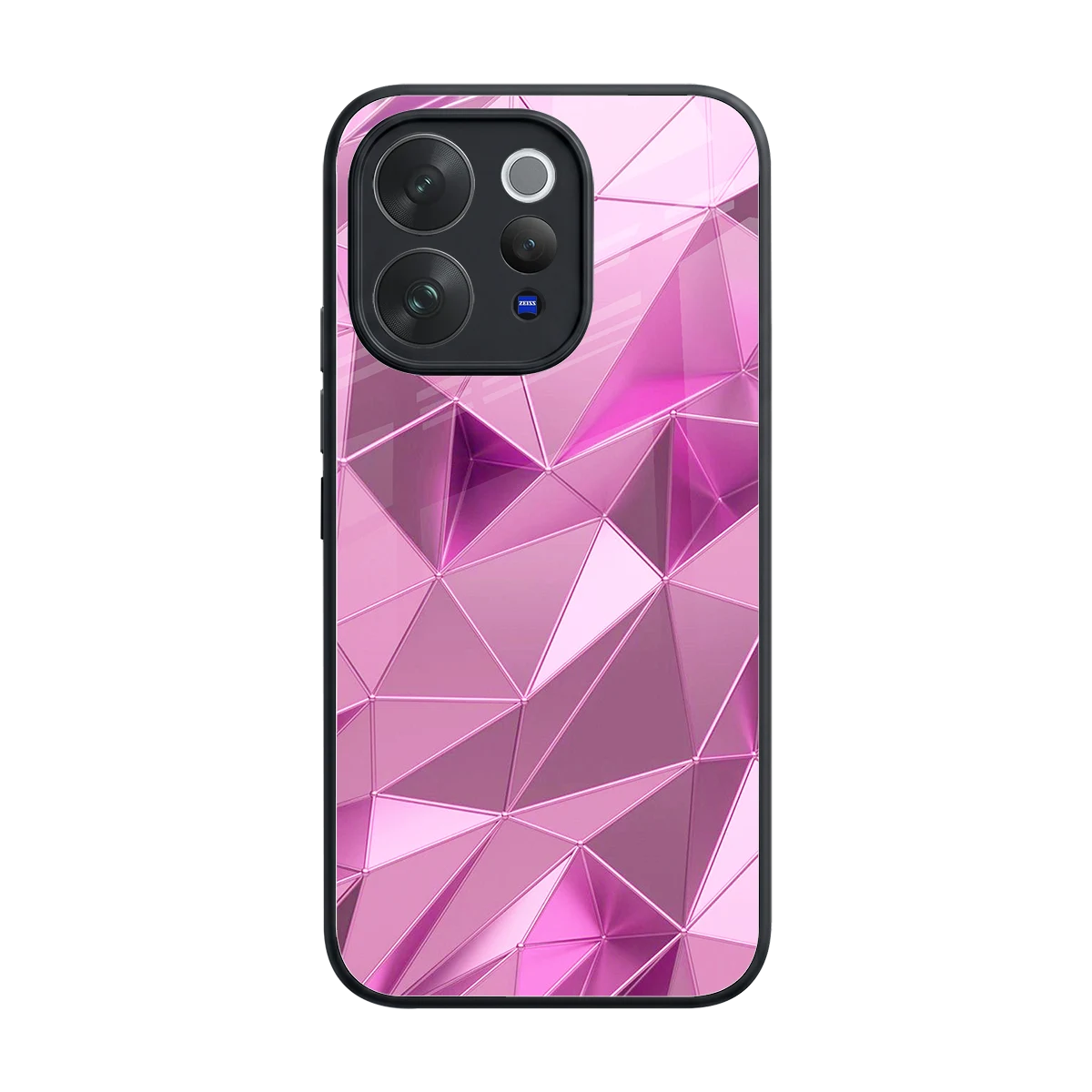 Blush Mosaic back phone cover | glass case for vivo v70 elite