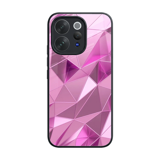 Blush Mosaic back phone cover | glass case for vivo v70 elite