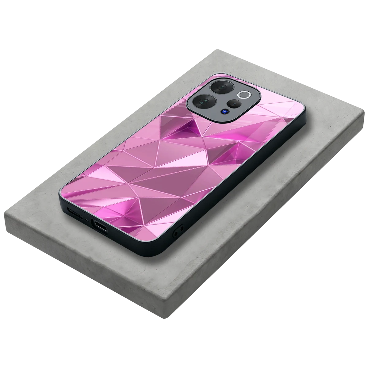 Blush Mosaic stylish phone case for vivo v70 elite | glossy glass and slim fit