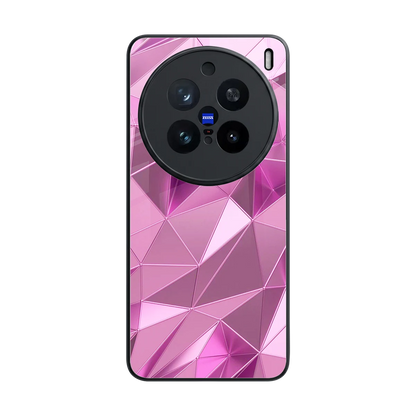 Blush Mosaic back phone cover | glass case for vivo x200 pro