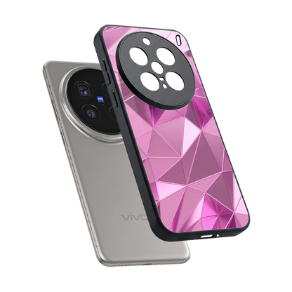 Blush Mosaic sleek vivo x200 pro cover with tempered glass back and TPU edges