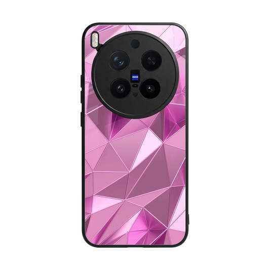 Blush Mosaic back phone cover | glass case for vivo x300 pro