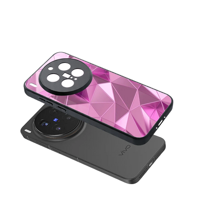 Blush Mosaic sleek vivo x300 pro cover with tempered glass back and TPU edges