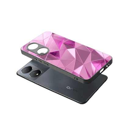Blush Mosaic sleek Vivo-y100 cover with tempered glass back and TPU edges