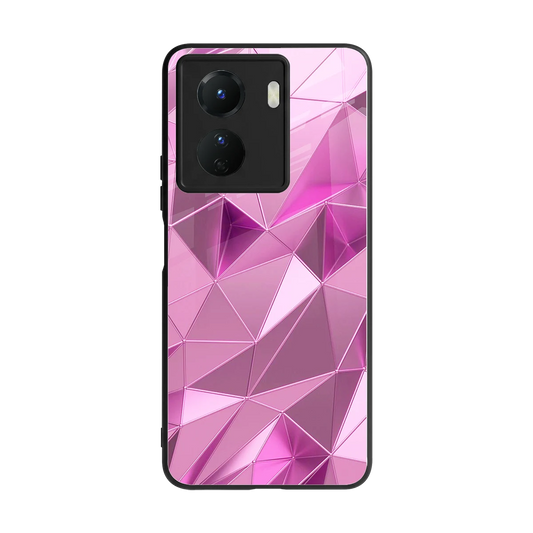 Blush Mosaic back phone cover | glass case for vivo y16