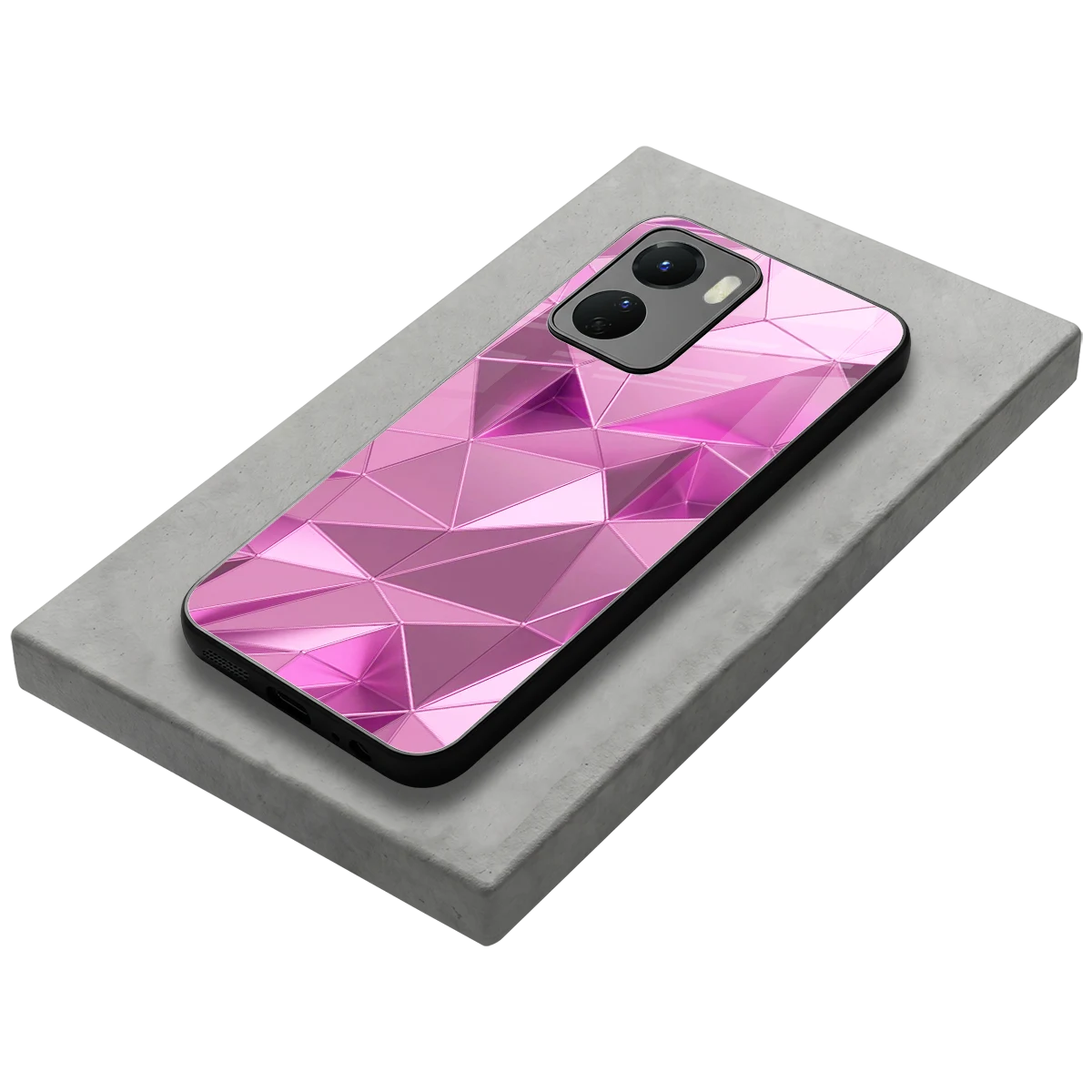 Blush Mosaic stylish phone case for vivo y16 | glossy glass and slim fit