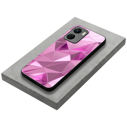 Blush Mosaic stylish phone case for vivo y16 | glossy glass and slim fit