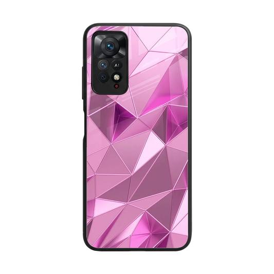 Blush Mosaic back phone cover | glass case for redmi note 11 pro