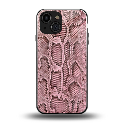 Blush Snake back phone cover | glass case for iphone 13 mini
