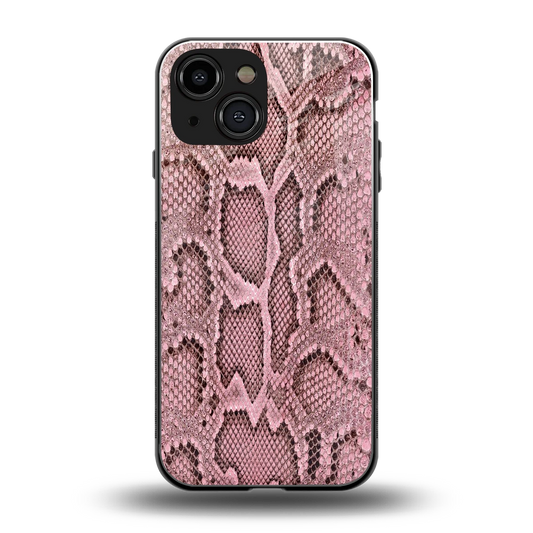 Blush Snake back phone cover | glass case for iphone 13 mini