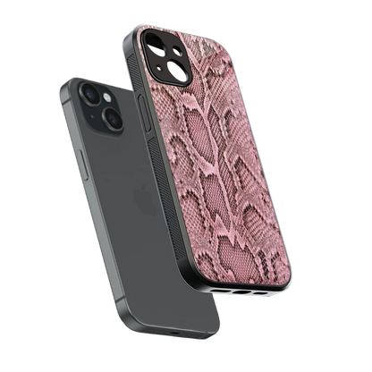 Blush Snake sleek iphone 14 cover with tempered glass back and TPU edges