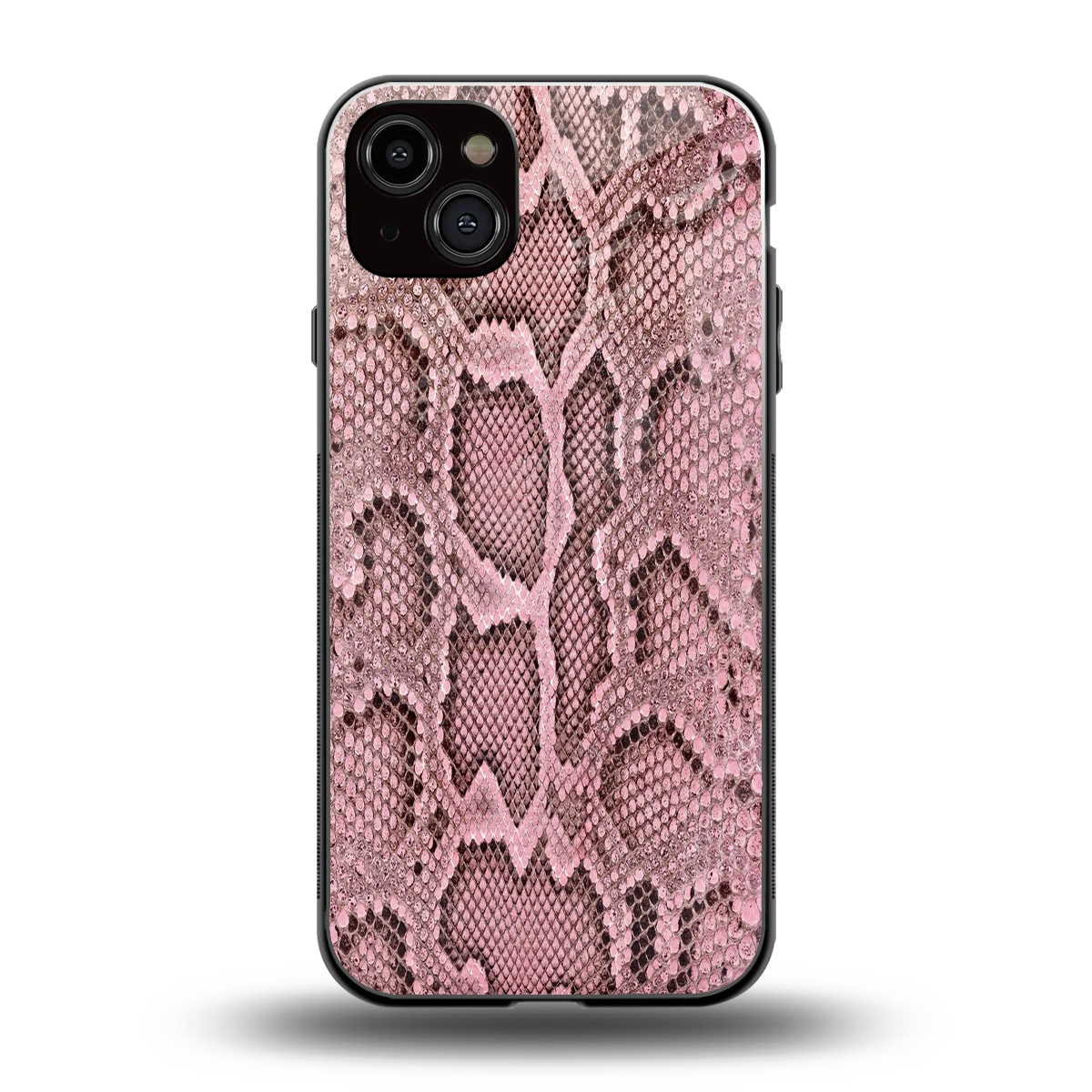 Blush Snake back phone cover | glass case for iphone 15 plus