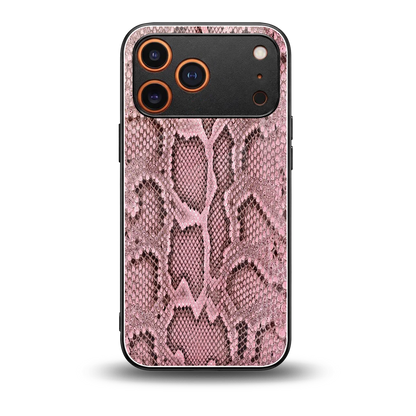 Blush Snake back phone cover | glass case for iphone 17 pro max