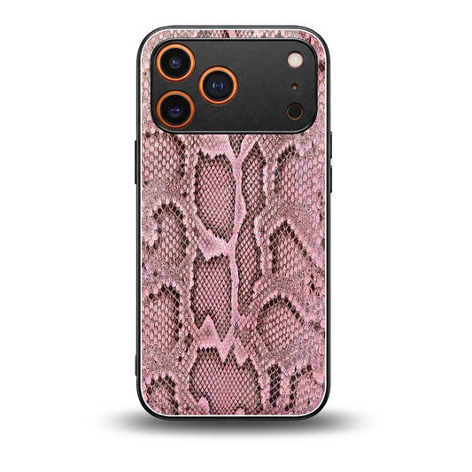 Blush Snake back phone cover | glass case for iphone 17 pro max