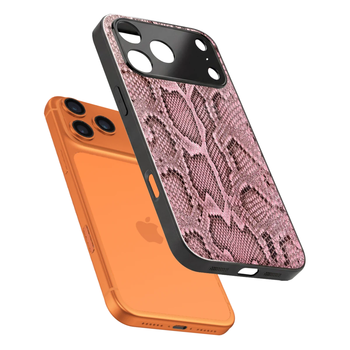 Blush Snake sleek iphone 17 pro max cover with tempered glass back and TPU edges